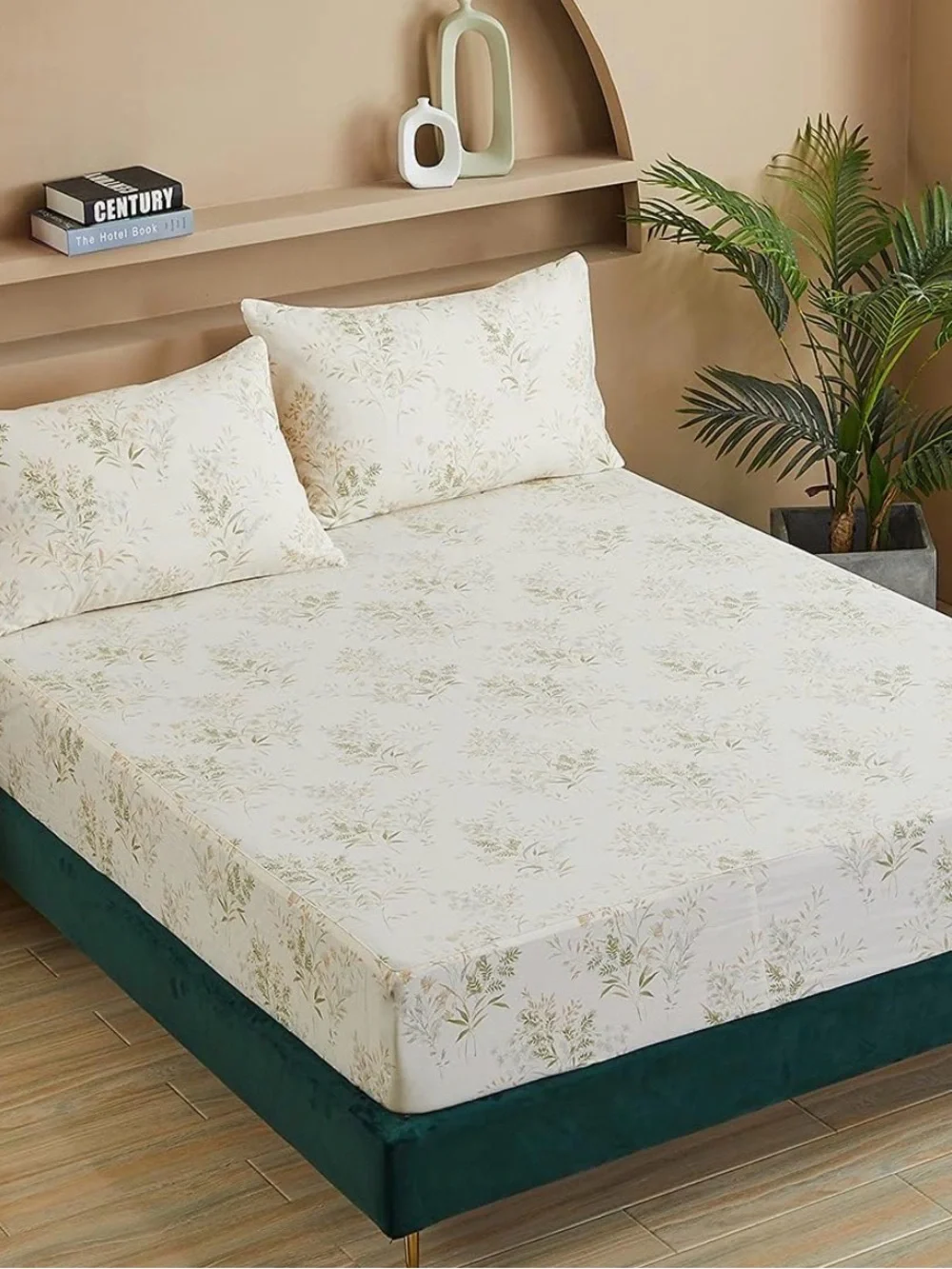 Fadfay 100% Muslin cotton king size -4 piece double gauze Vintage Floral (cream